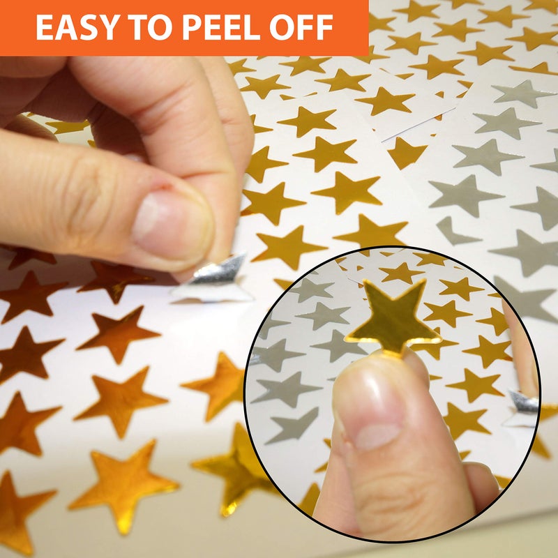 IFAMIO 3500 Count Star Stickers for Paper Notebook, Journal Gold Silver Self-Adhesive Foil Star Labels 100 Sheets - Image 5